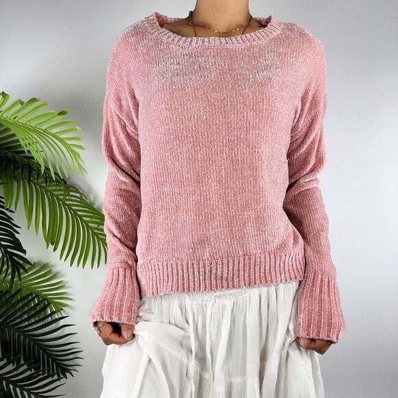 Women's Vintage Y2K Pink Cozy Coquette Cottagecore Casual Knit Sweater Top / M - Picture 4 of 6